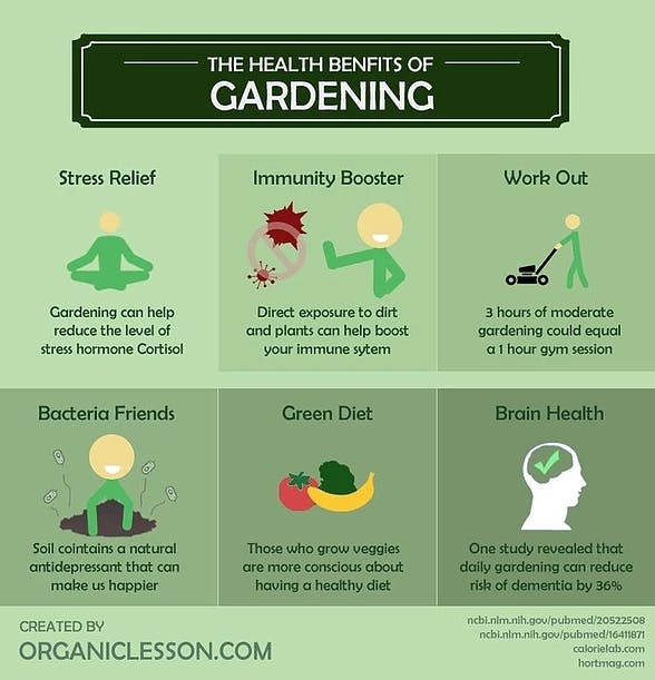 graph about the health benefits of gardening
